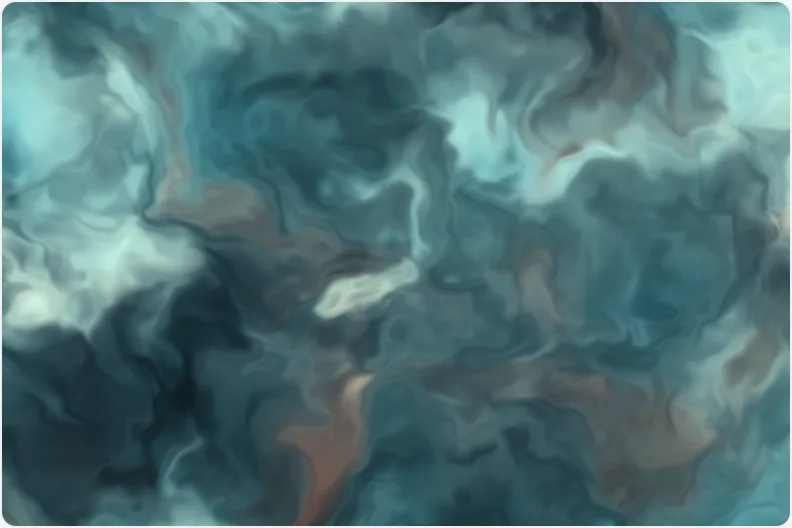 Domain warping shader, written in TypeScript and compiled by TypeShade, rendered at build time.