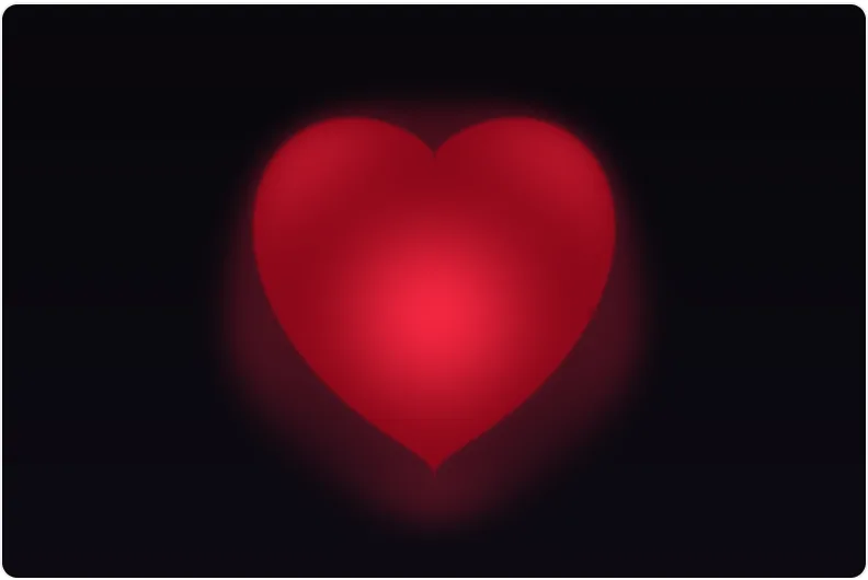 Beating heart shader, written in TypeScript and compiled by TypeShade, rendered at build time.