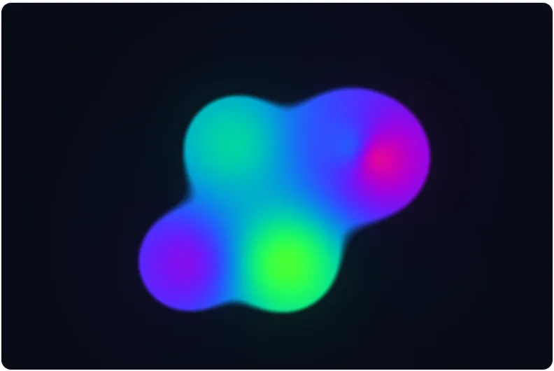 Metaballs shader, written in TypeScript and compiled by TypeShade, rendered at build time.